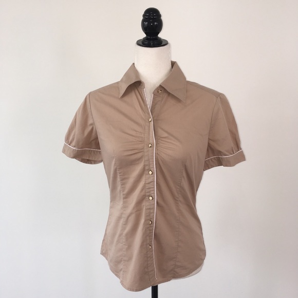 New York & Company Tops - New York & Company Nude Button Down Shirt